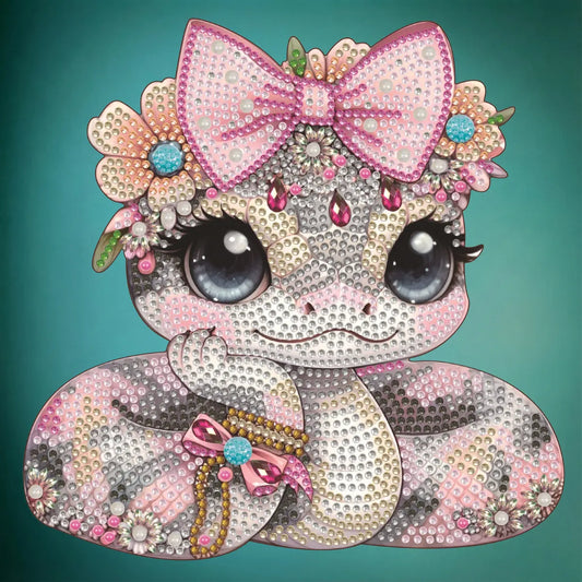 Diamond Painting Aufsteller "Süße Schlange" - 19x19 cm - Strass-Steine