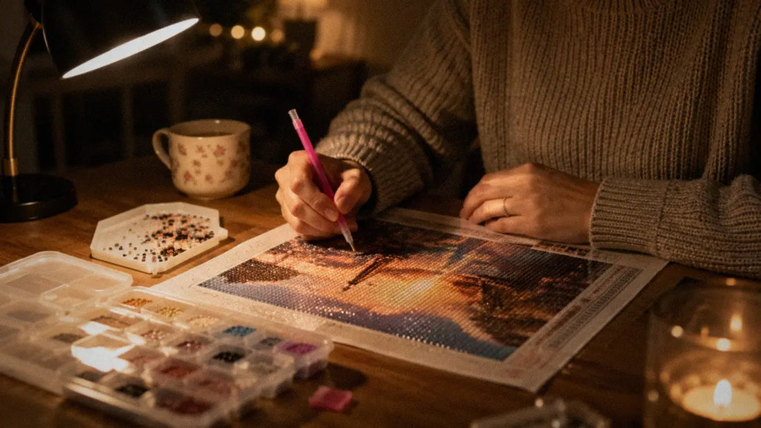 Entspanntes Diamond Painting am Abend