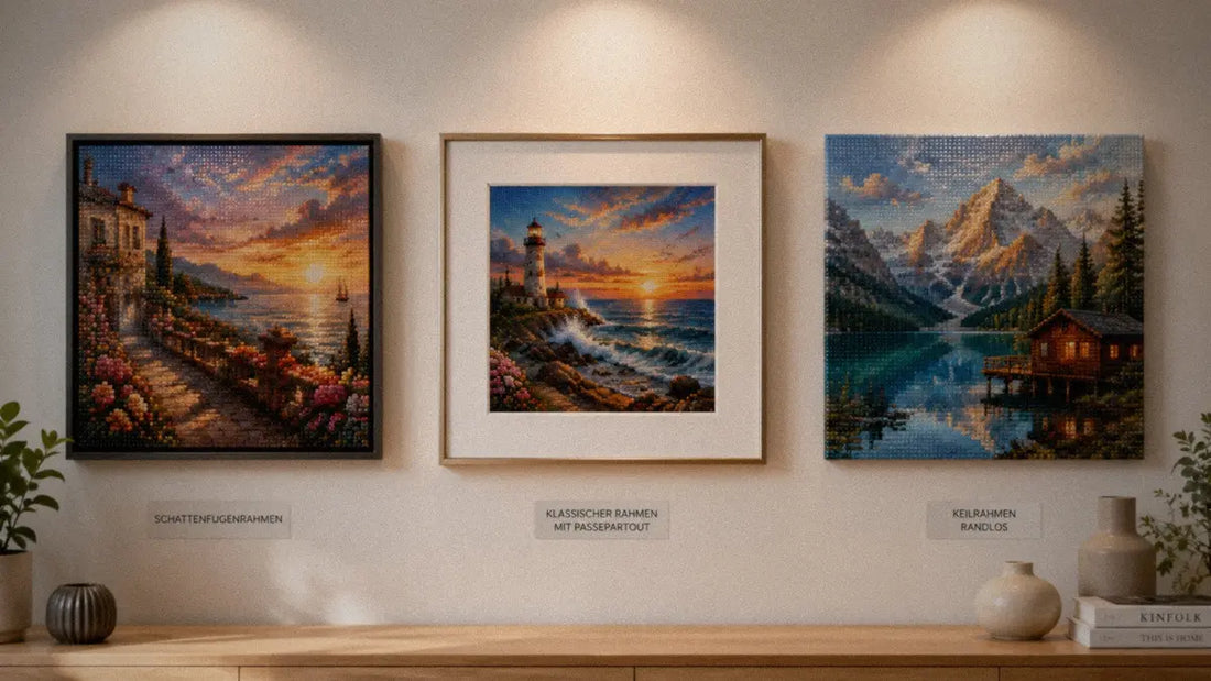 Diamond Painting Rahmenoptionen im Vergleich