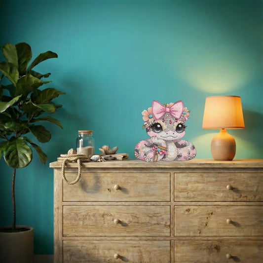 Diamond Painting Aufsteller "Süße Schlange" - 19x19 cm - Strass-Steine