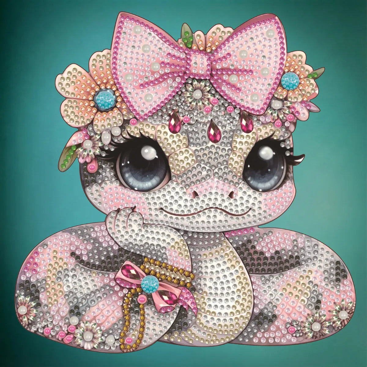 Diamond Painting Aufsteller "Süße Schlange" - 19x19 cm - Strass-Steine